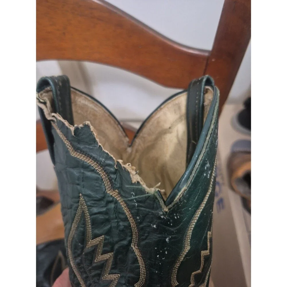 Vintage Tony Lama Two Tone Cowboy Boots Men's Size 11D Brown Western 7700